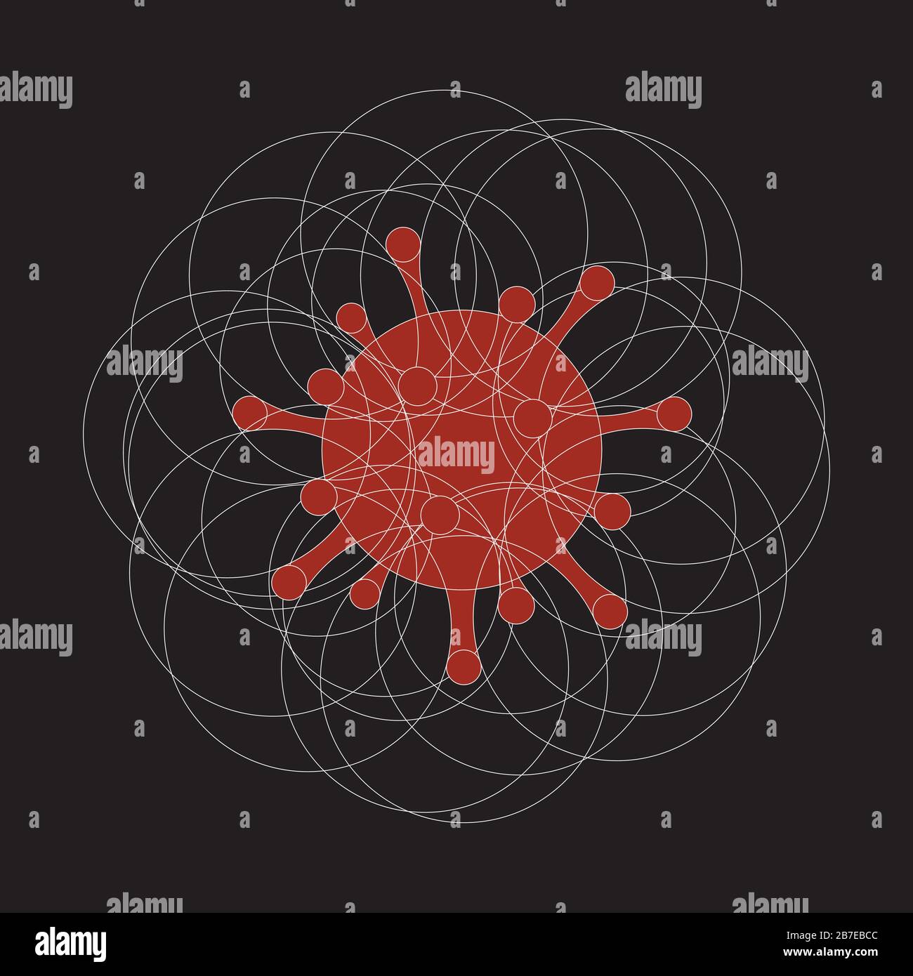 Icona Anatomia Vettoriale Del Virus Corona. Cina Patogeno Infezione Respiratoria Abstract Disegno. Influenza pandemica Illustrazione Vettoriale