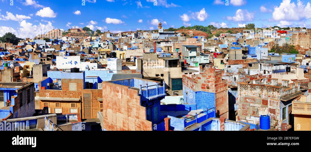 Luoghi di interesse dell'India, vista della città di Jodhpur. Foto Stock