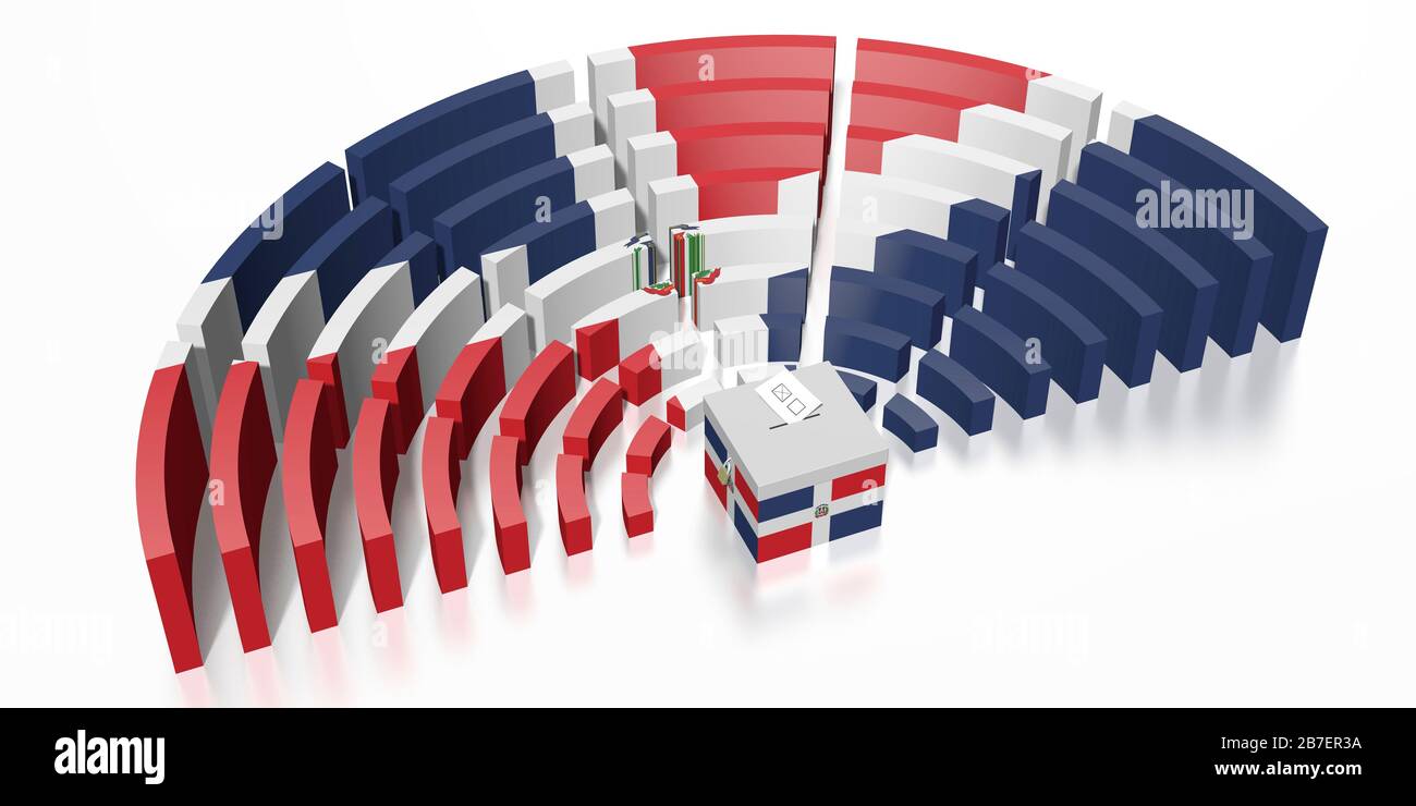 Elezione del Parlamento nella Repubblica Dominicana - rendering 3D Foto Stock