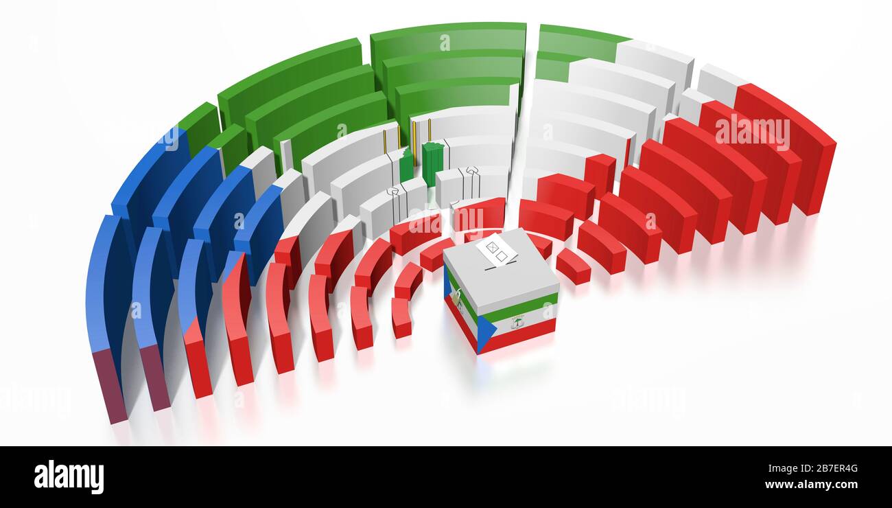 Elezione del Parlamento europeo in Guinea equatoriale - rendering 3D Foto Stock