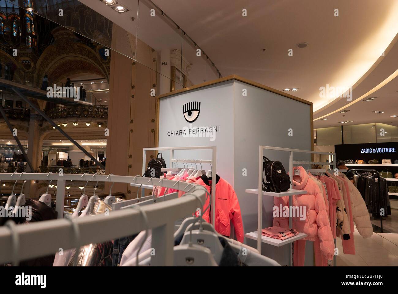 Designer Chiara Ferragni e Zadig & Voltaire abbigliamento in vendita presso  il grande magazzino Galeries Lafayette Paris Haussman a Parigi, Francia,  Europa Foto stock - Alamy