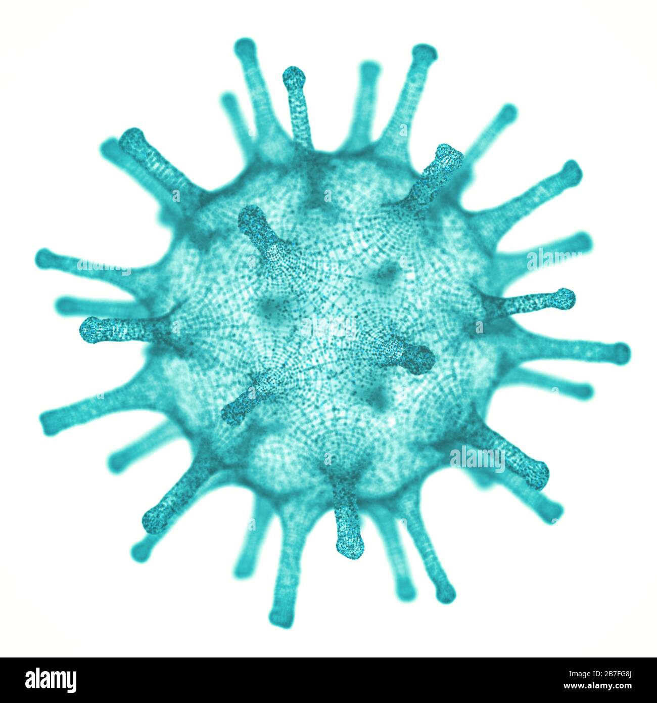 Virus concettuale illustrativo. Immagine di un virus, patogeno con una forma virale generica. Figura 3D. Foto Stock