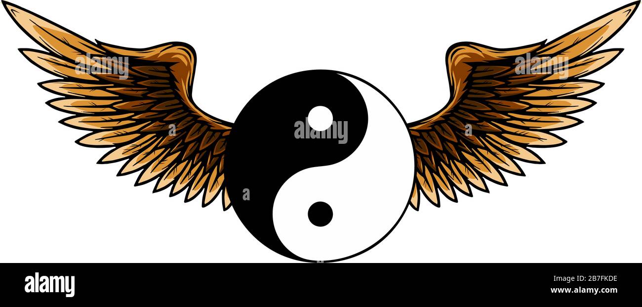 Ying yang simbolo di equilibrio e di armonia Illustrazione Vettoriale