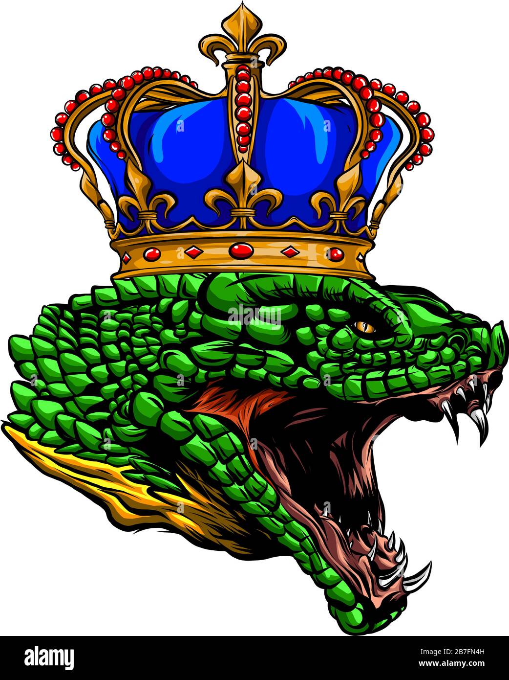 Logo con testa a serpente bombata. Disegno di emblema di Viper modificabile per la vostra azienda. Illustrazione Vettoriale