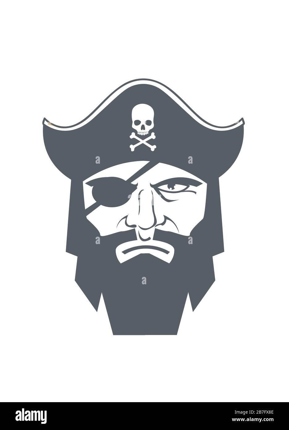 Pirata barbuto con pirathe Illustrazione Vettoriale