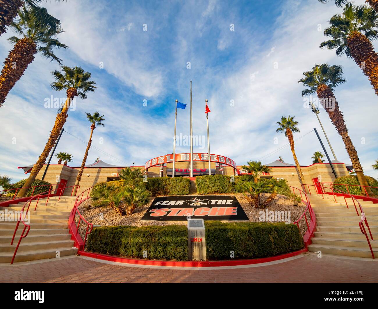 Las Vegas, 27 FEBBRAIO 2020 - Vista esterna del Earl E. Wilson, Stadio di Baseball dell'UNLV Foto Stock