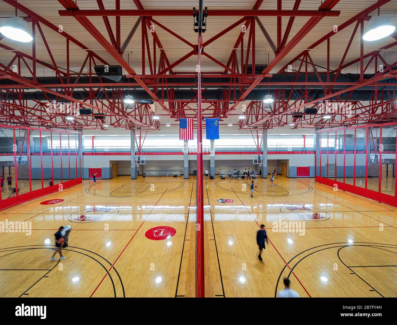 Las Vegas, 3 MARZO 2020 - campo da pallacanestro del Centro ricreativo e benessere degli studenti Foto Stock