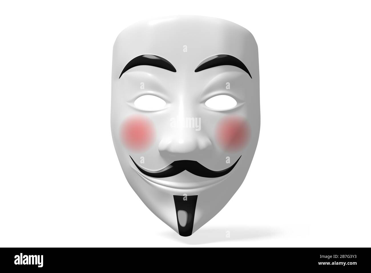 Maschera anonima - isolata su sfondo bianco Foto Stock