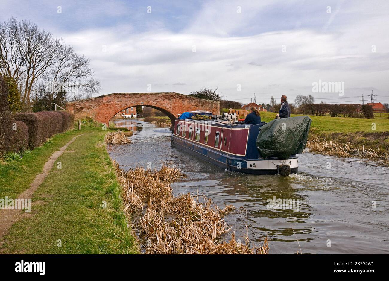 Narrowboat sul canale di Chesterfield a Misterton, Nottinghamshire Foto Stock