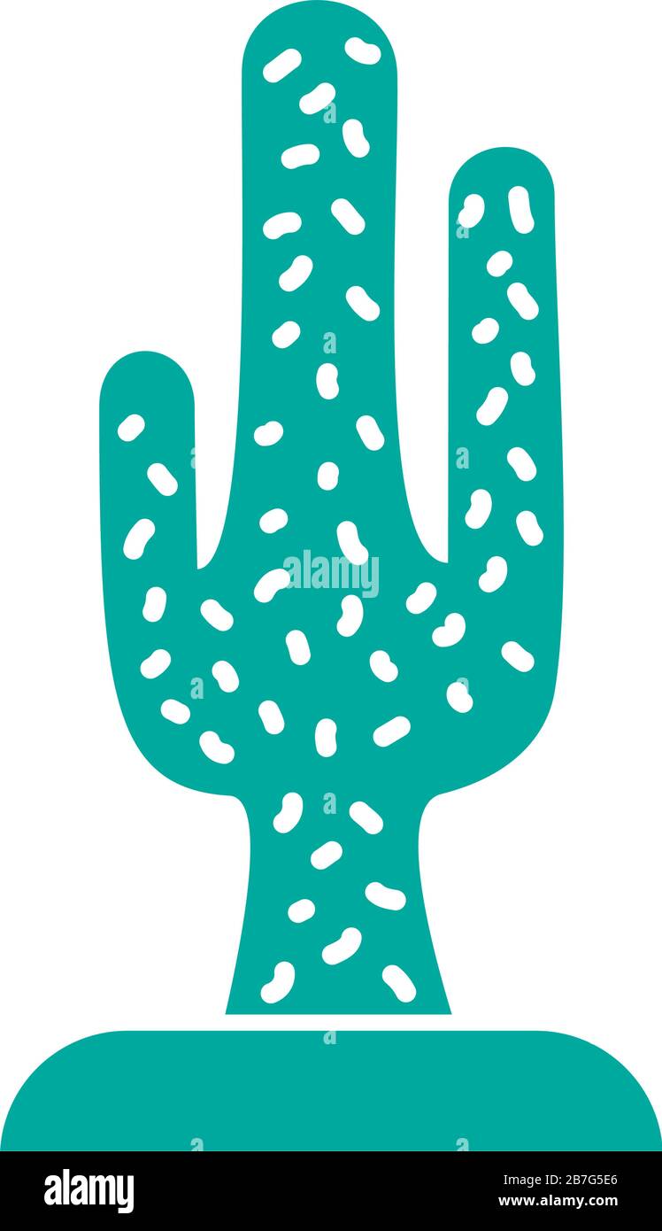 icona stile silhouette di pianta cacche Illustrazione Vettoriale