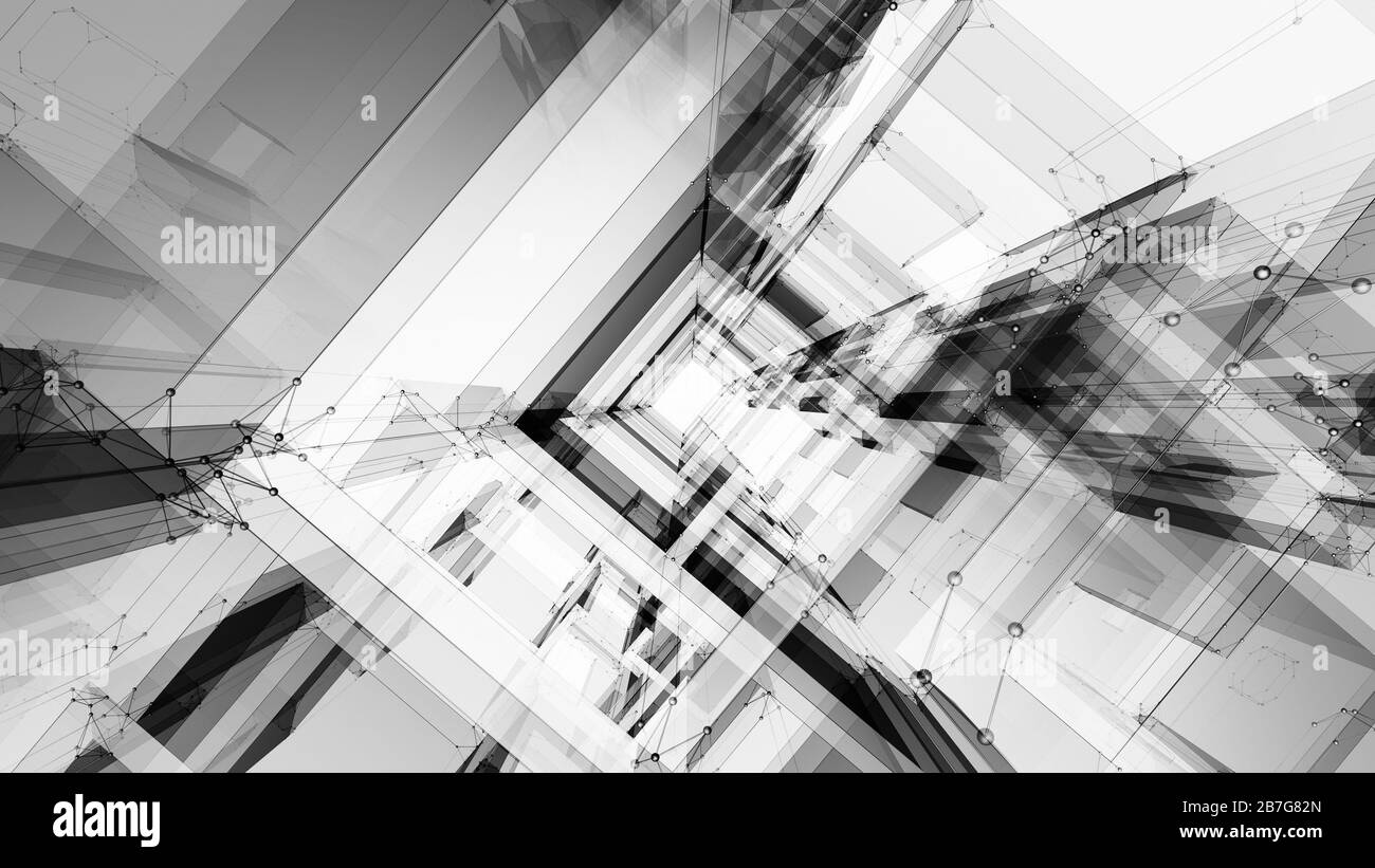 Sfondo astratto futuristico concetto fantastici dettagli. Il rendering 3D Foto Stock