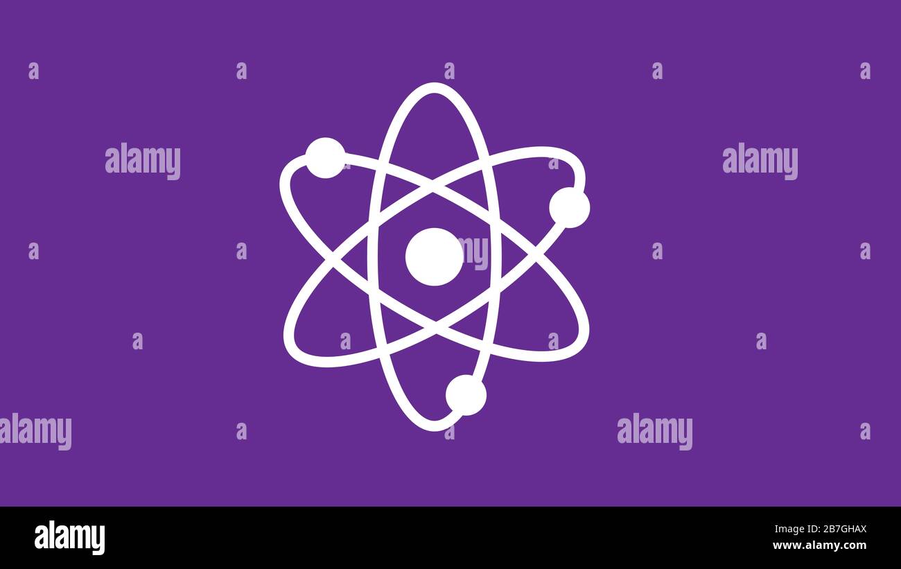 Icona Atom, icona scienza, design scientifico, grafica digitale. Foto Stock