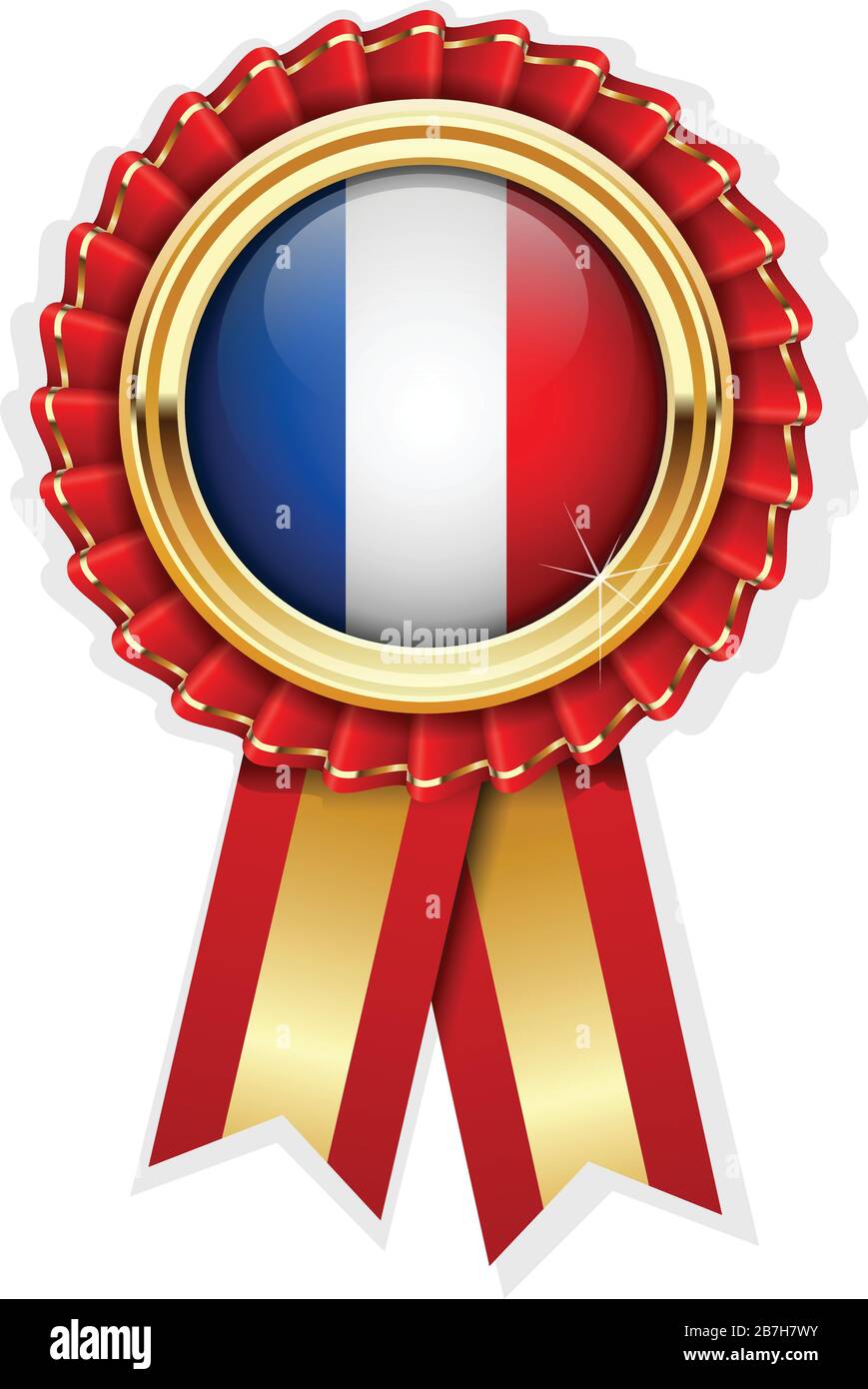 Buon lavoro 3d oro il badge con nastro rosso Immagine e Vettoriale - Alamy