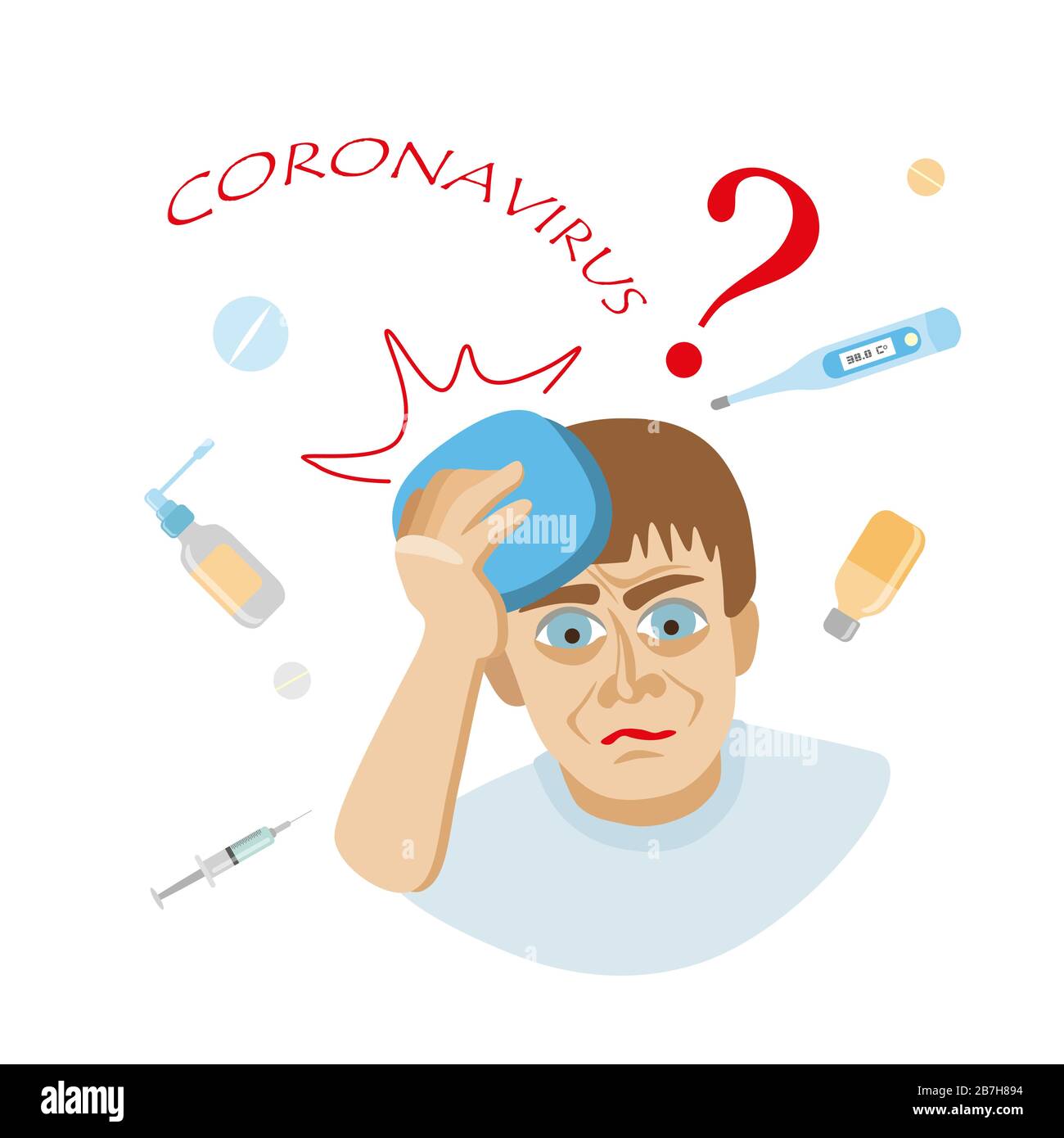 Coronavirus 2019-nCoV Concept.Dangerous cinese nCoV coronavirus, SARS pandemic rischio allerta. Illustrazione Vettoriale