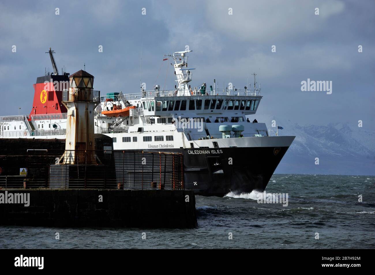 CalMac traghetto Isole Caledoniane, Ardrossan. Da Ardossan a Arran traghetto. Foto Stock