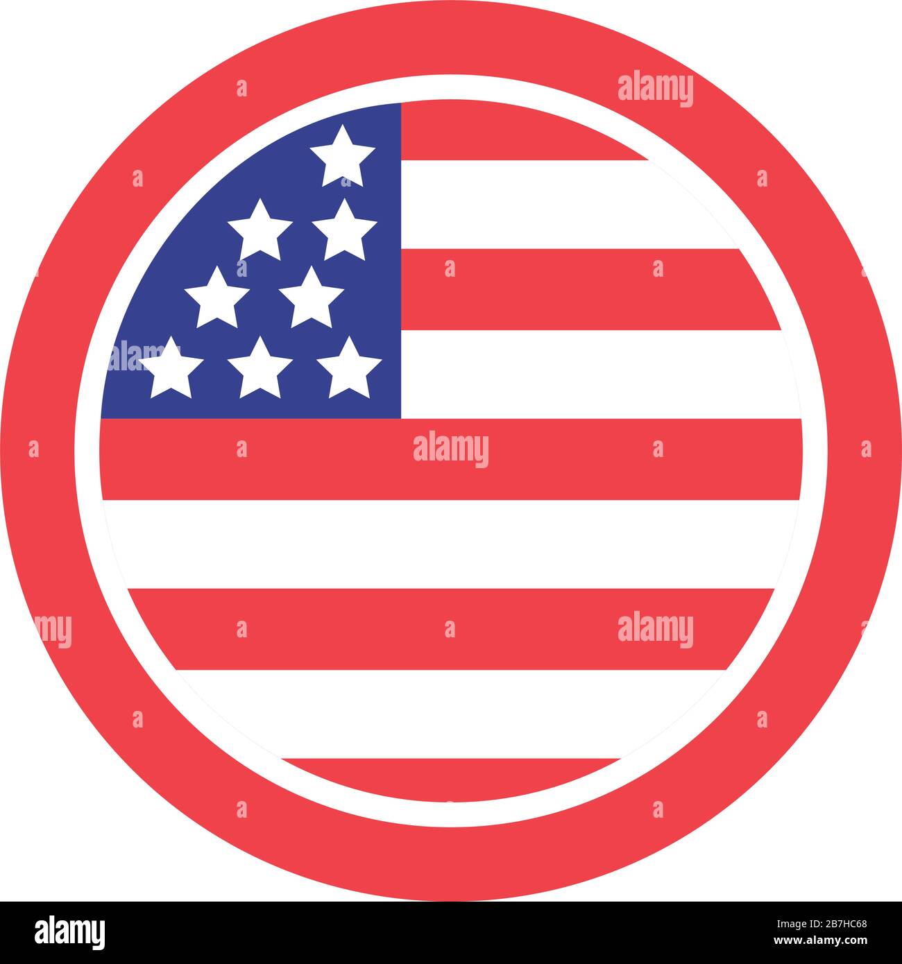 adesivo con lo stile della silhouette della bandiera degli stati uniti d'america Illustrazione Vettoriale