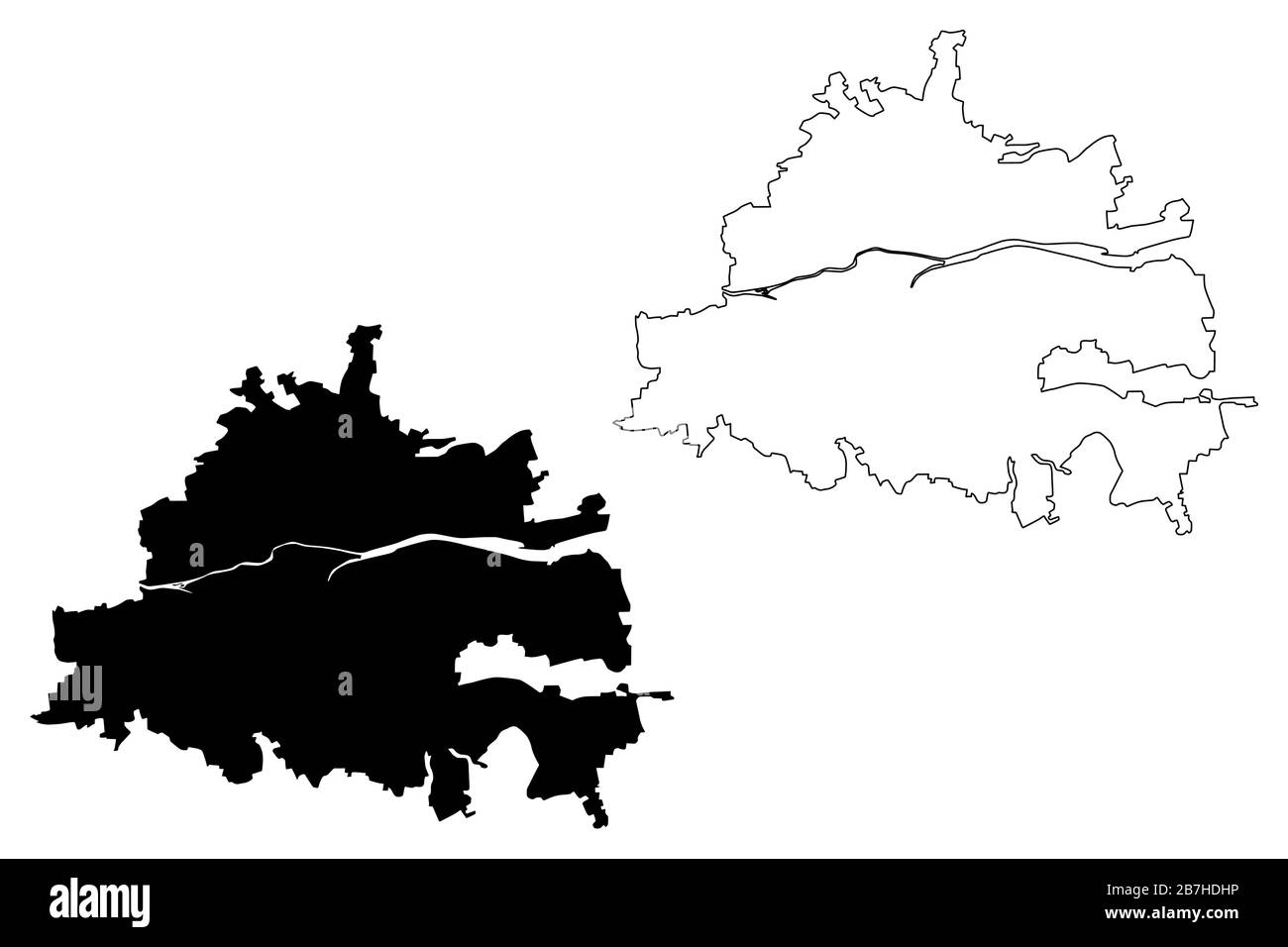 Città di Cork (Repubblica d'Irlanda, Munster) mappa vettoriale illustrazione, schizzo di tela mappa Città di Cork mappa Illustrazione Vettoriale