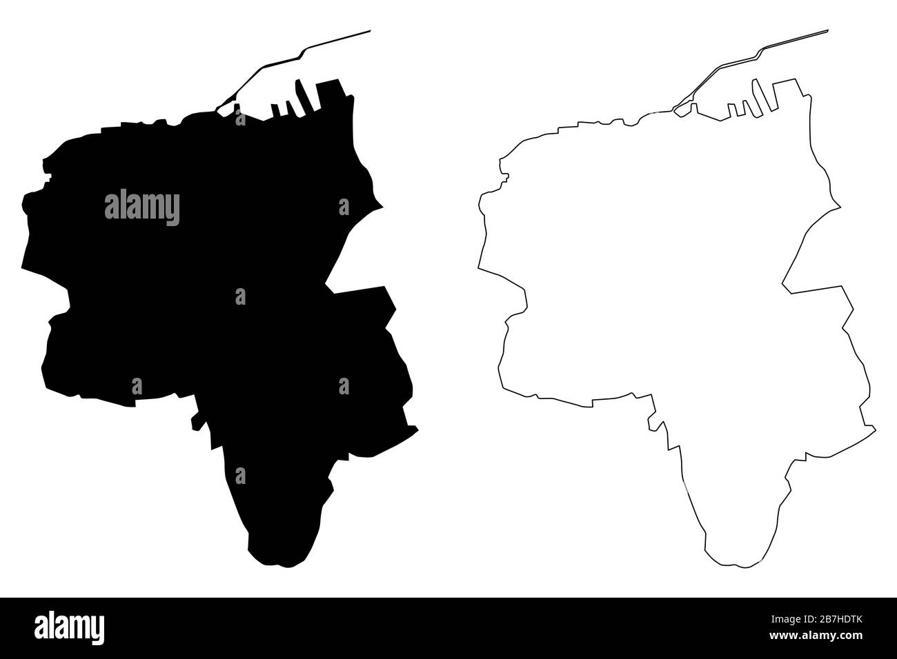 Città di Heraklion (Repubblica ellenica, Grecia, Hellas, isola di Creta) mappa illustrazione vettoriale, schizzo di ciottoli Città di Iraklion mappa Illustrazione Vettoriale