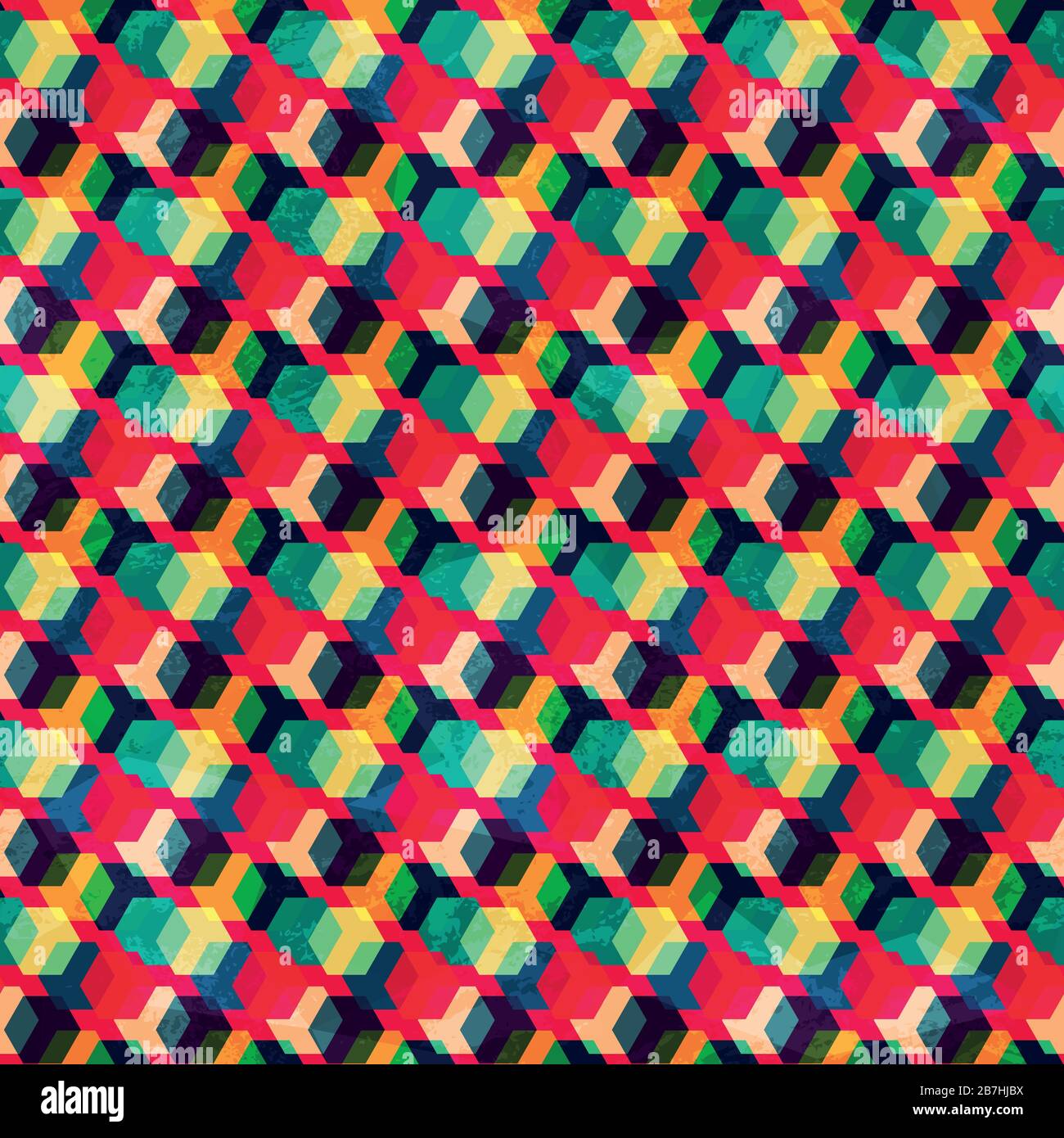 motivo ritmico retro colorato senza cuciture Illustrazione Vettoriale