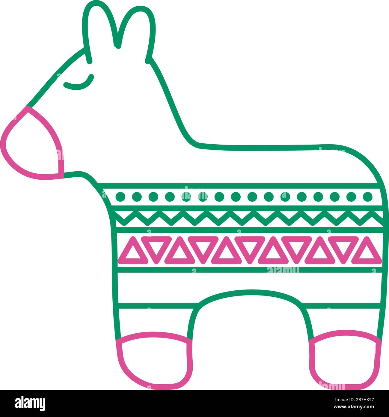 cultura messicana pinata stile linea icona Illustrazione Vettoriale