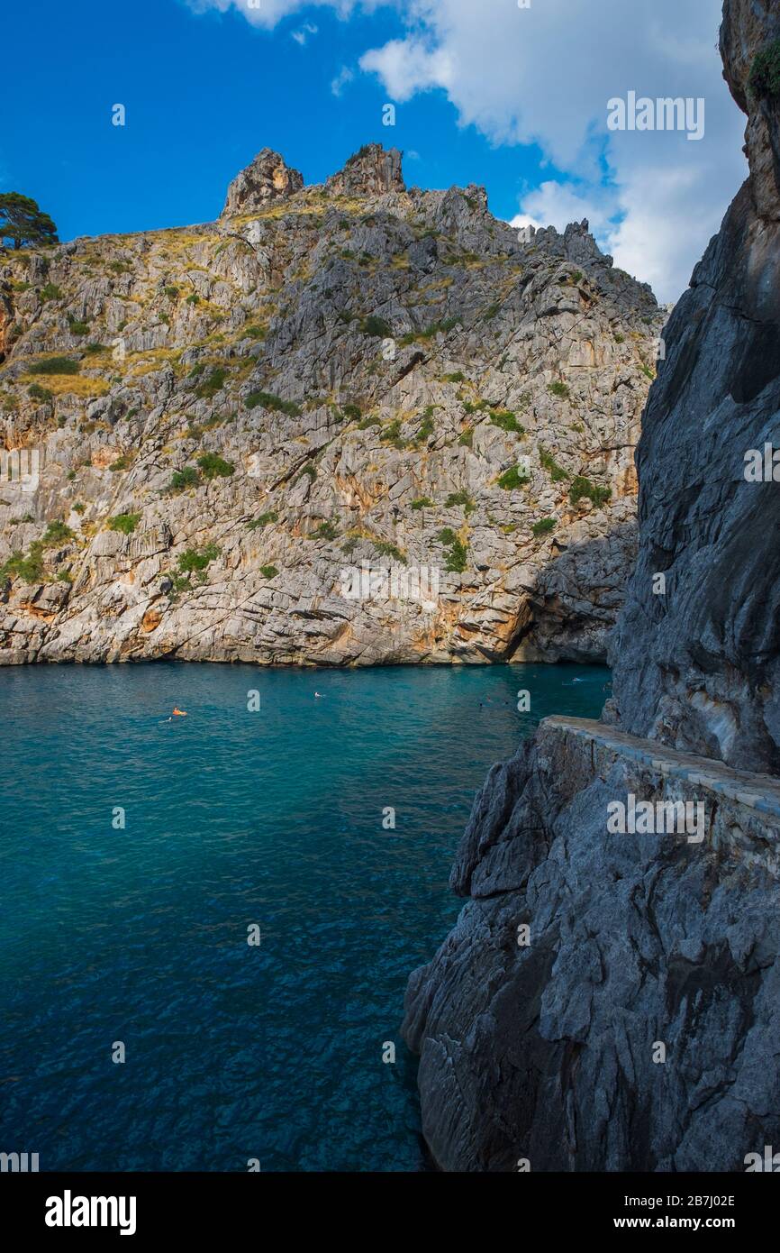 SA Calobra. Montagne Tramuntana. Maiorca , Isole Baleari. Spagna Foto Stock