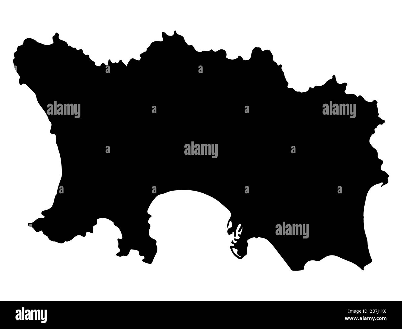 Bailiwick of Jersey Map Silhouette Vector Illustrazione Vettoriale