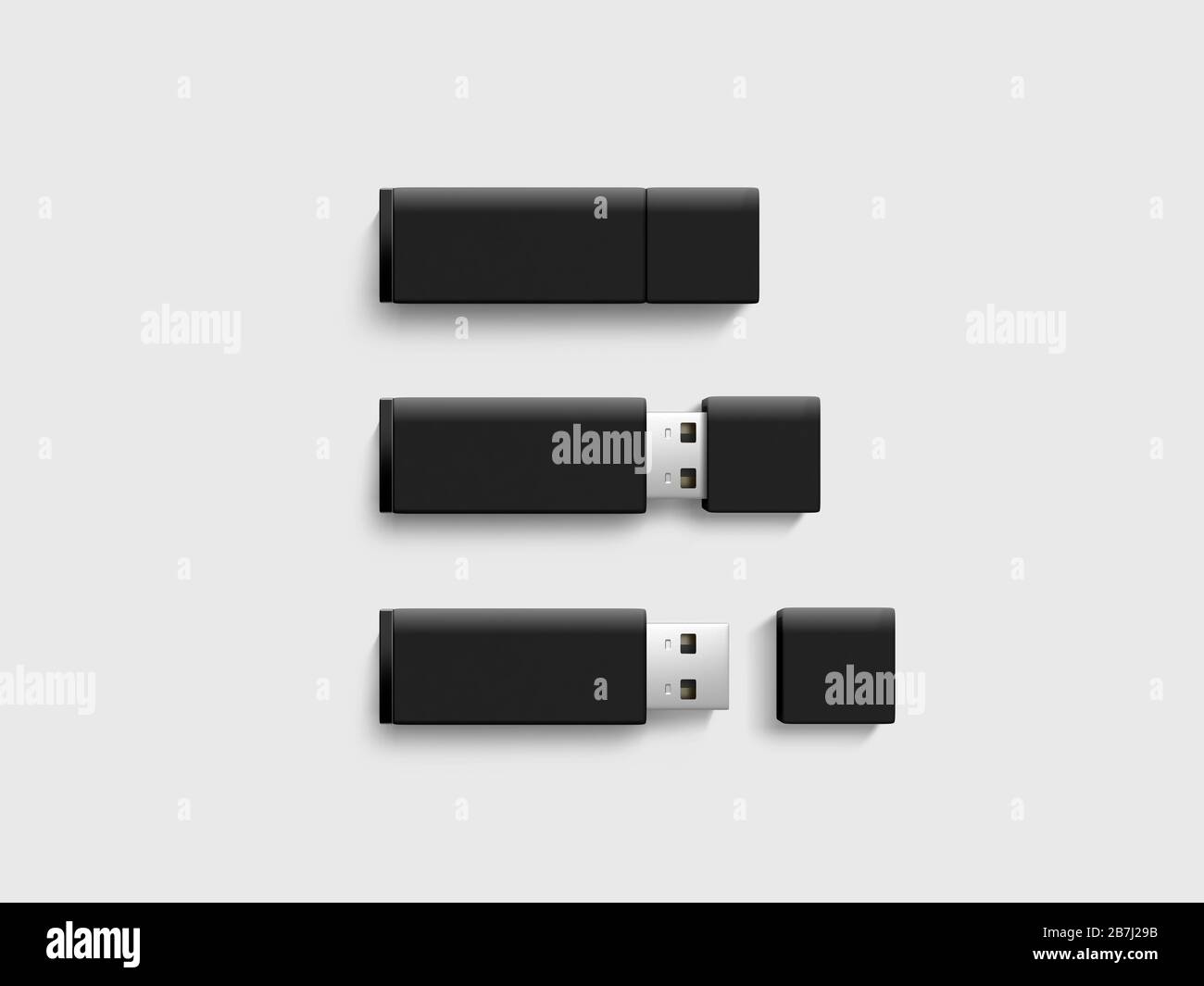 Configurazione del design dell'unità usb vuota, rendering 3d Foto Stock