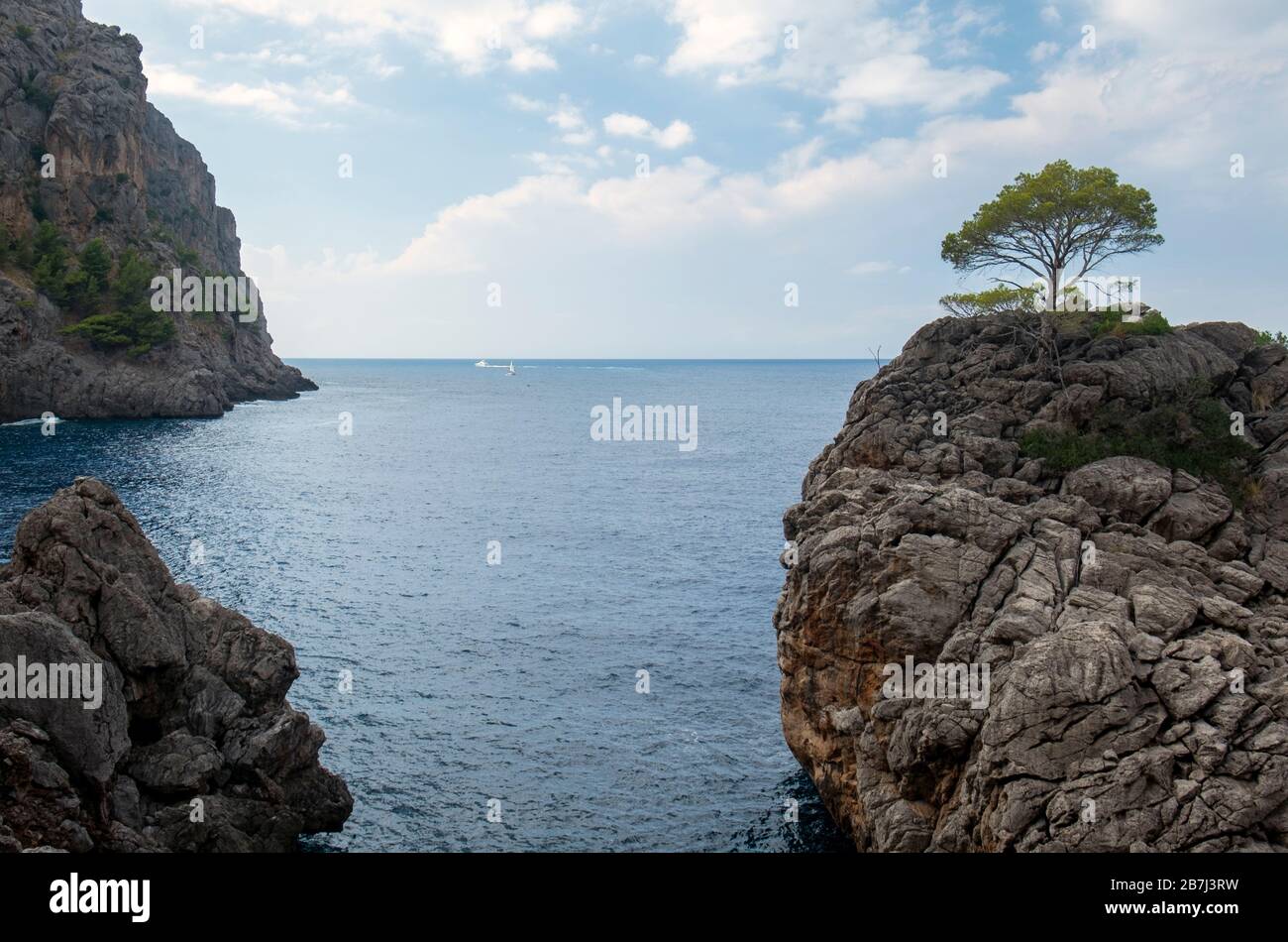 SA Calobra. Montagne Tramuntana. Maiorca , Isole Baleari. Spagna Foto Stock