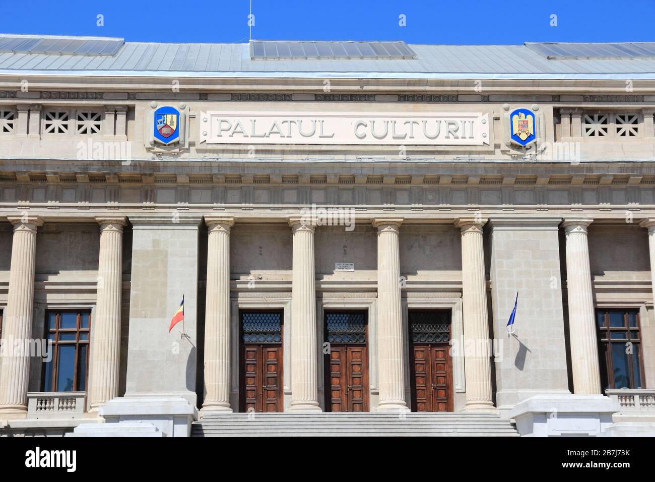 Città Tulcea, Romania. Palazzo municipale di cultura (Palatul Culturii). Foto Stock