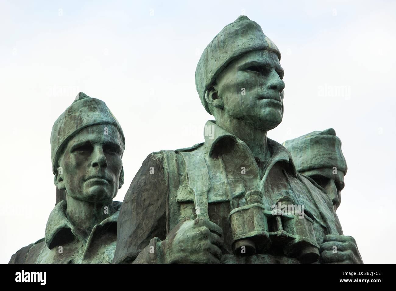 Particolare del Commando Monument a Spean Bridge, Fort William, Highland, Scozia, Regno Unito Foto Stock