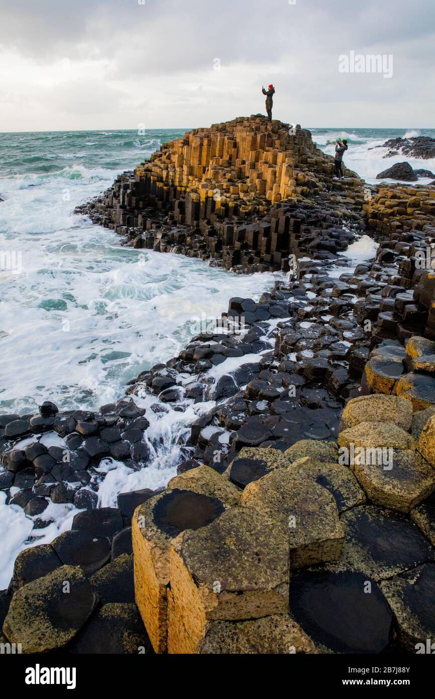 Amazing Giant's Causeway, Co. Antrim, Irlanda del Nord Foto Stock