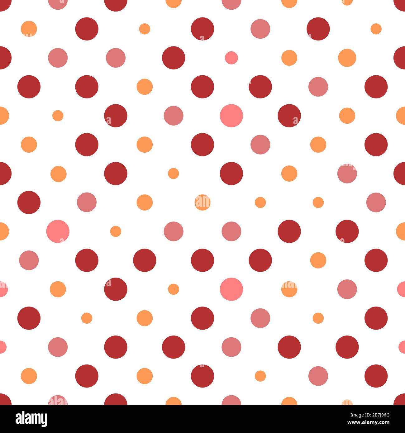 Texture a pois di polka senza cuciture. Rosso e rosa su bianco. Vettore di puntini di polka retrò. Illustrazione Vettoriale