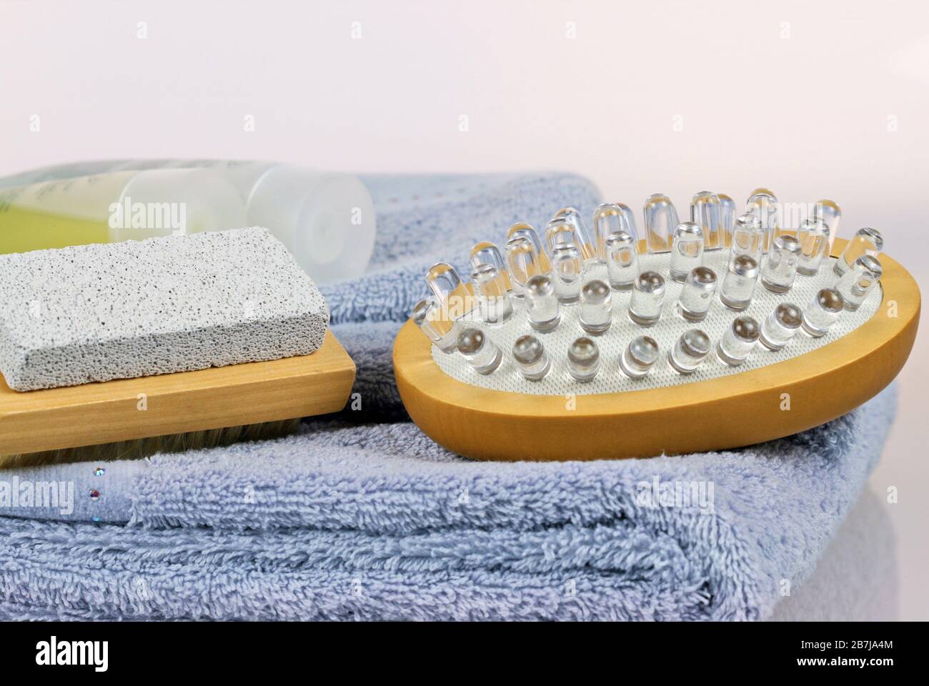 Articoli per la cura del corpo: Set di articoli da bagno Foto Stock