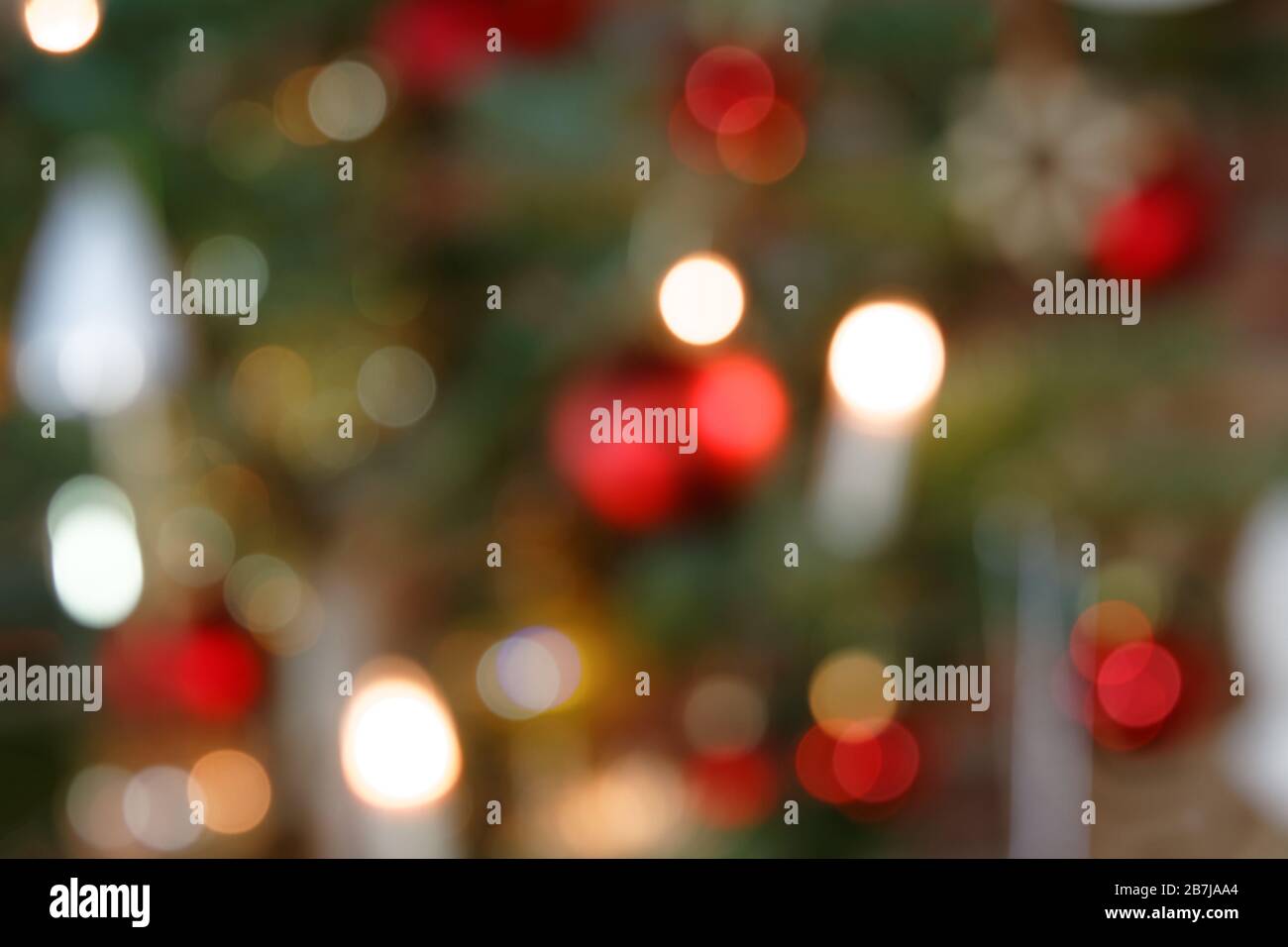 Blurred sfondo albero di Natale decorazione II Foto Stock