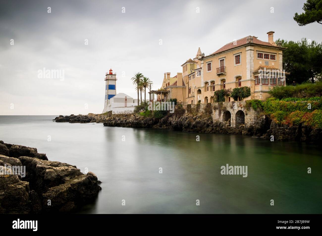 Santa Marta Lighthouse, Cascais, Portogallo Foto Stock