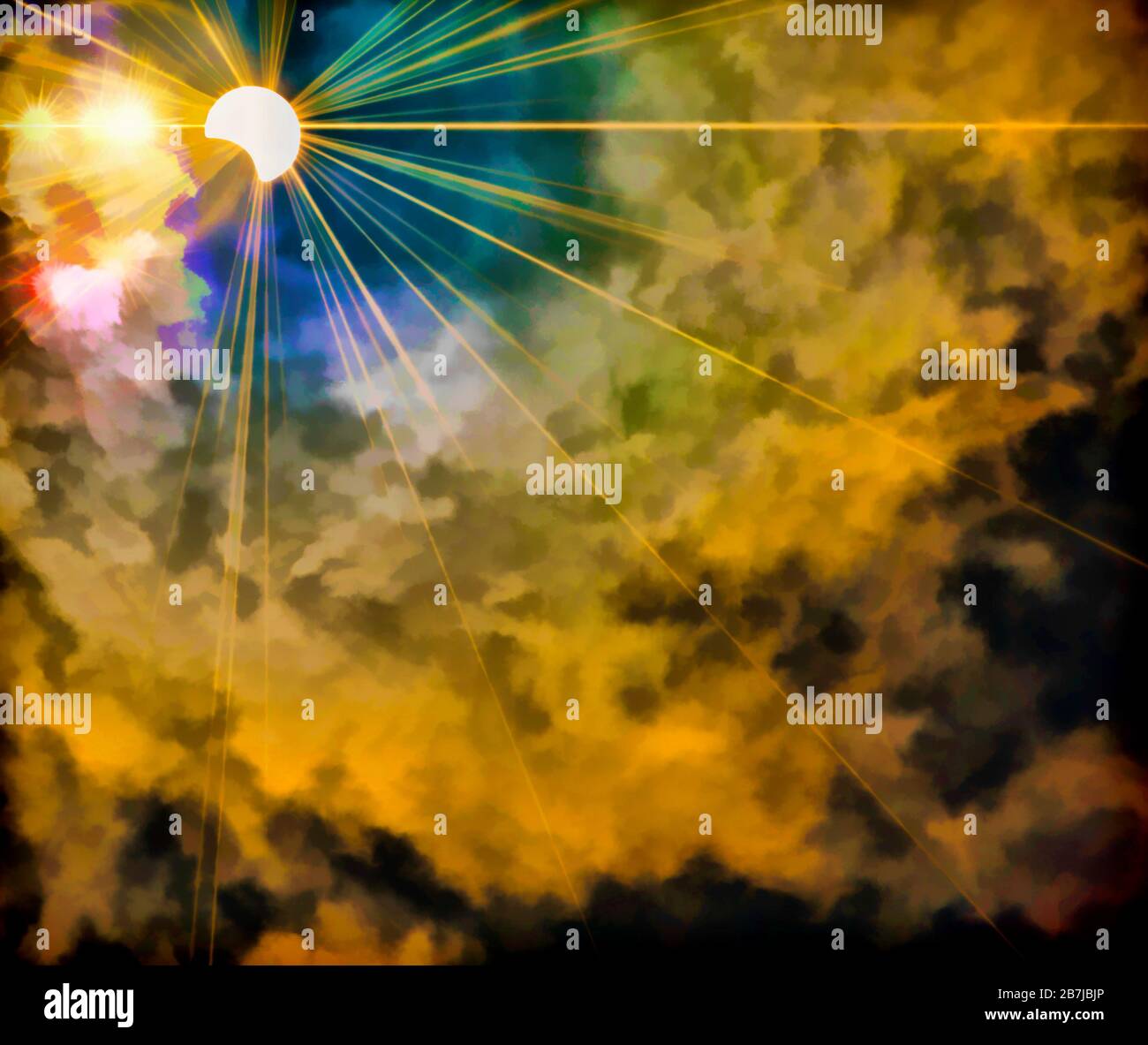 Concetto di eclissi solare Foto Stock