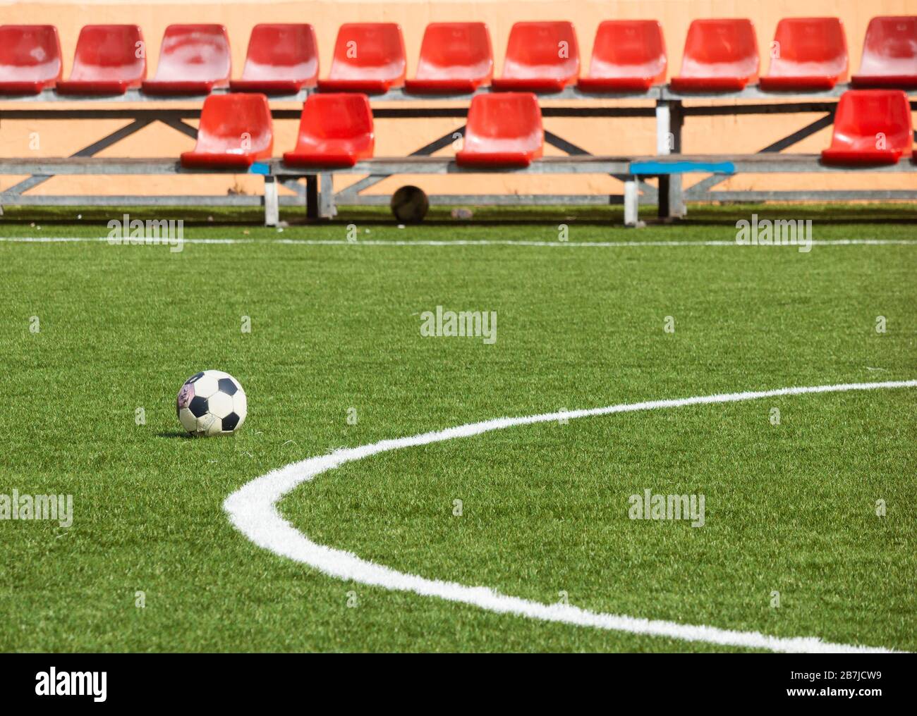 Calcio su erba artificiale. Foto Stock