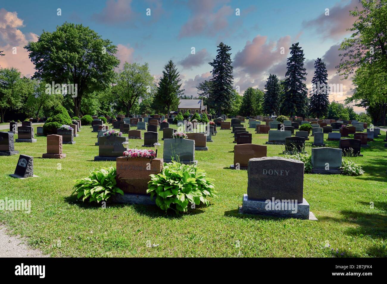 Cimitero di campagna a Shelburne, Ontario, Canada, Nord America Foto Stock