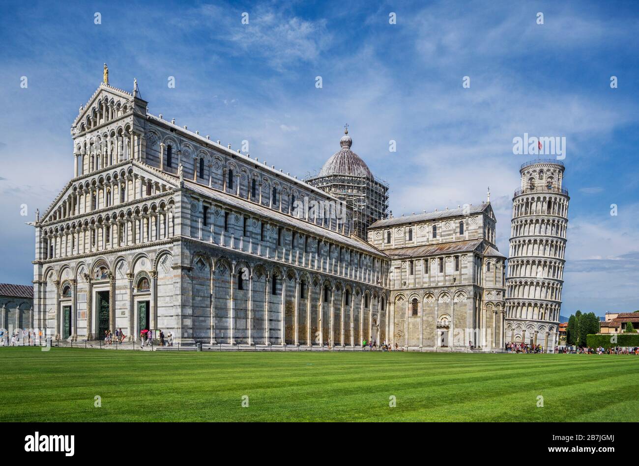 Duomo di Pisa, Duomo di Pisa, cattedrale medievale cattolica romana dedicata all'Assunzione della Vergine Maria, in Piazza dei Miracoli con la Foto Stock