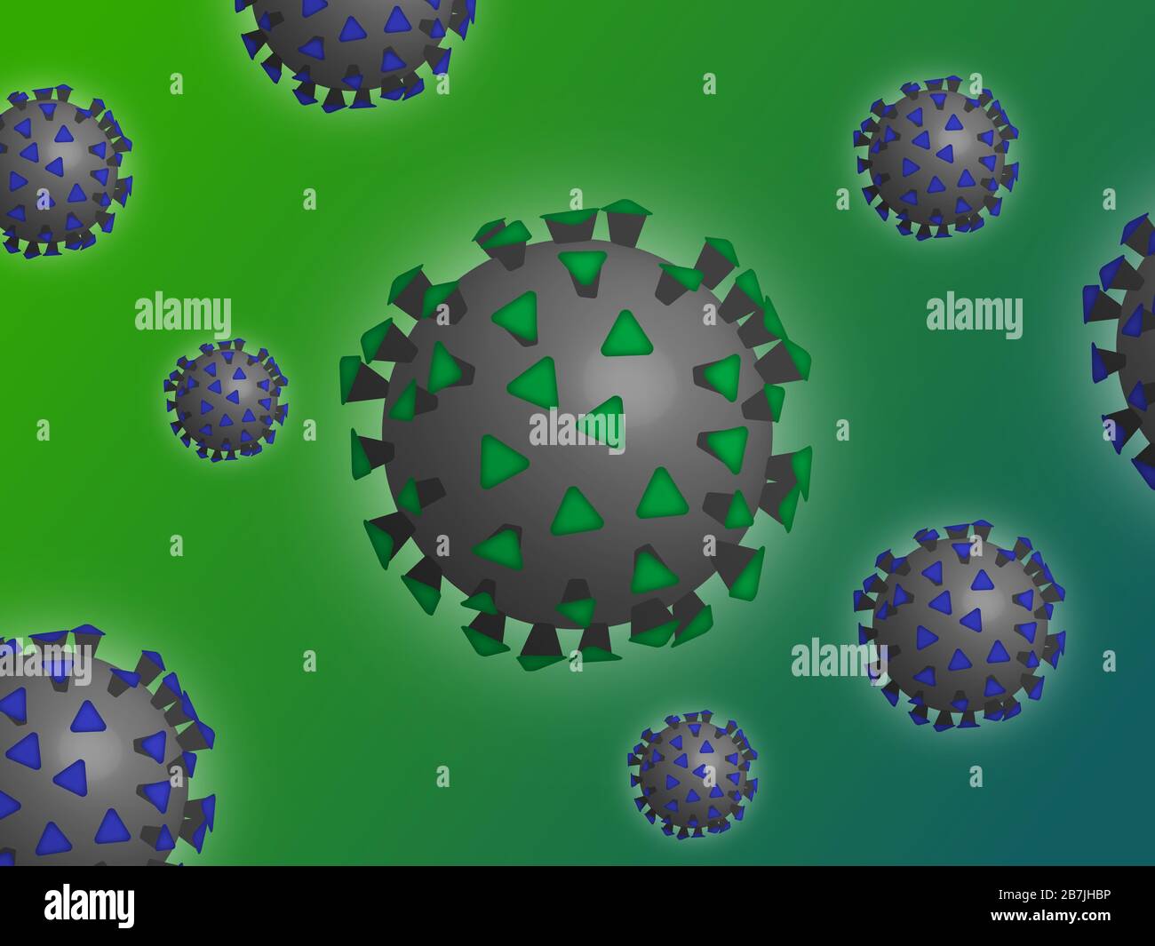 COVID-19 Illustrazione del virus Pandemico di Coronavirus Foto Stock