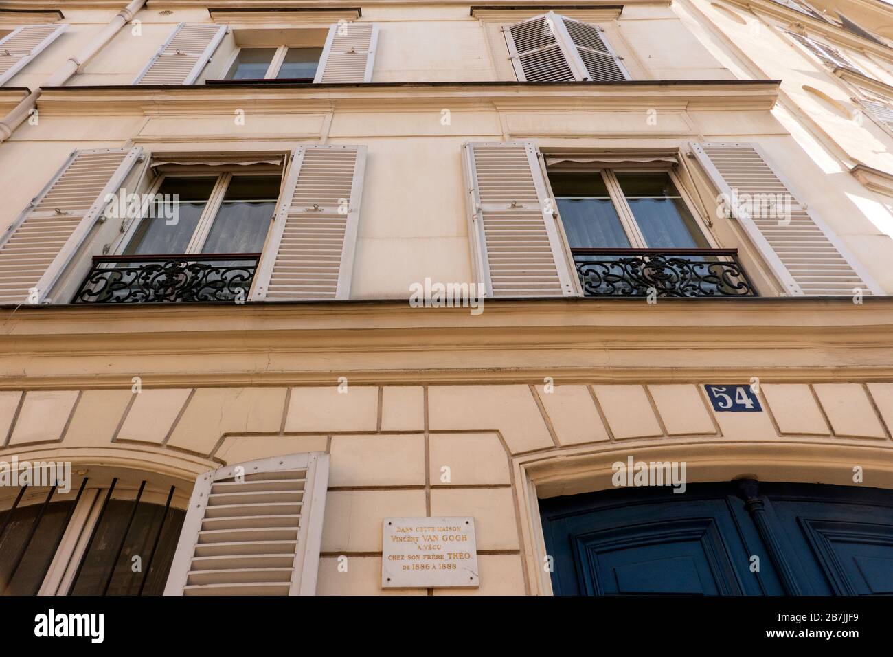 Vincent Van Gogh casa 54 rue Lepic Parigi Francia Foto Stock