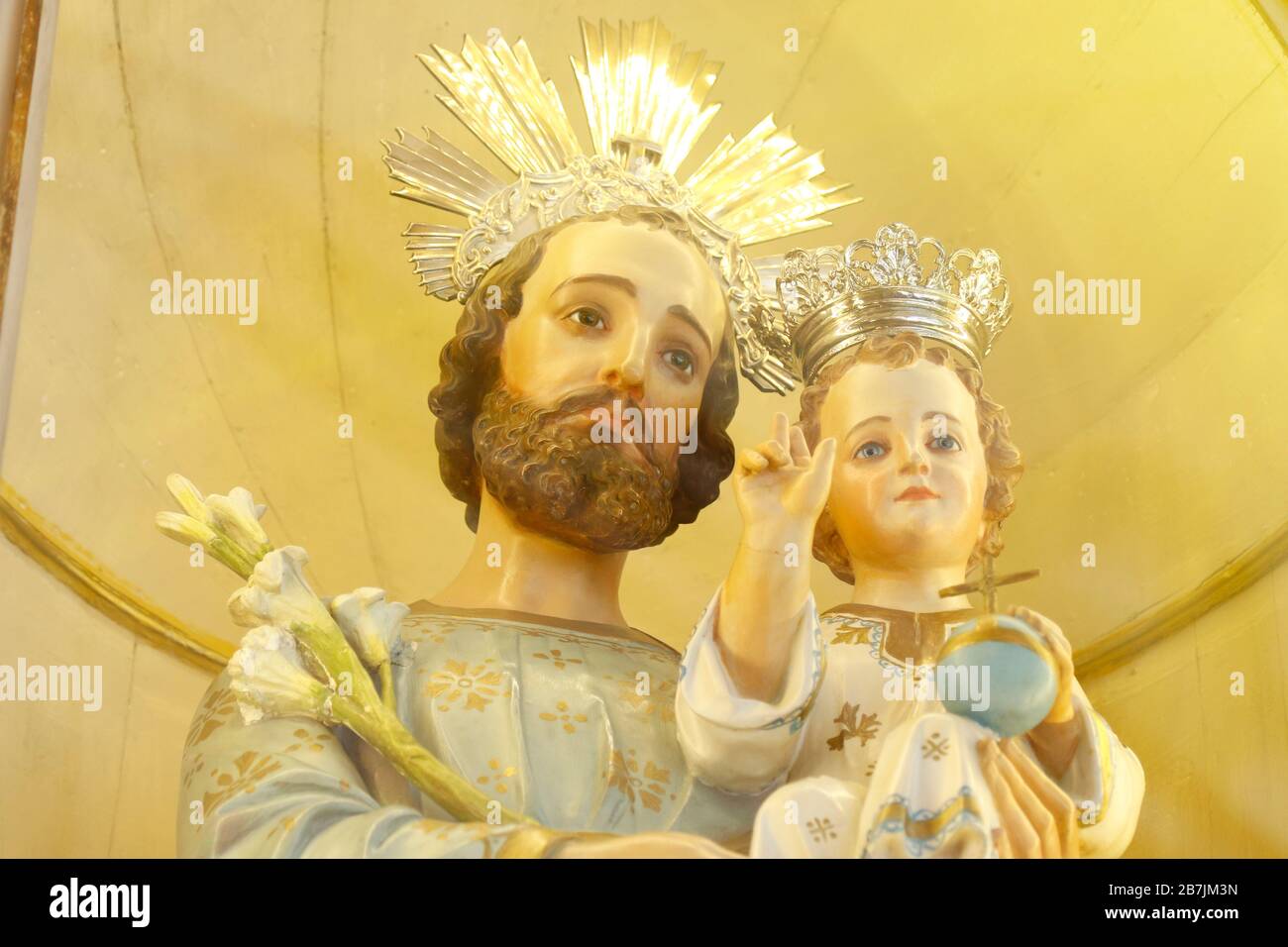 San Giuseppe e il Bambino Gesù della Chiesa Cattolica - Sao Jose - Menino Jesus - San Giuseppe Foto Stock