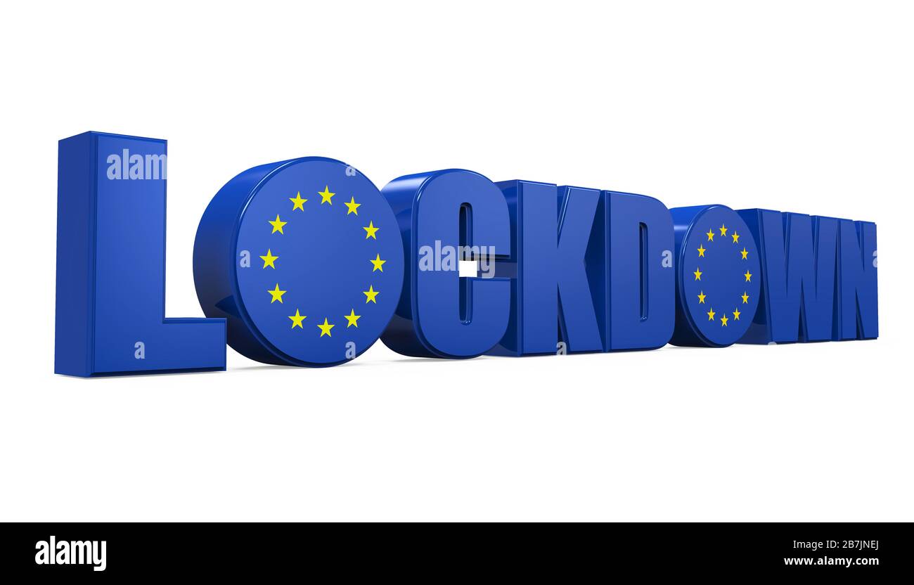 Illustrazione della politica di blocco dell'Unione europea Foto Stock