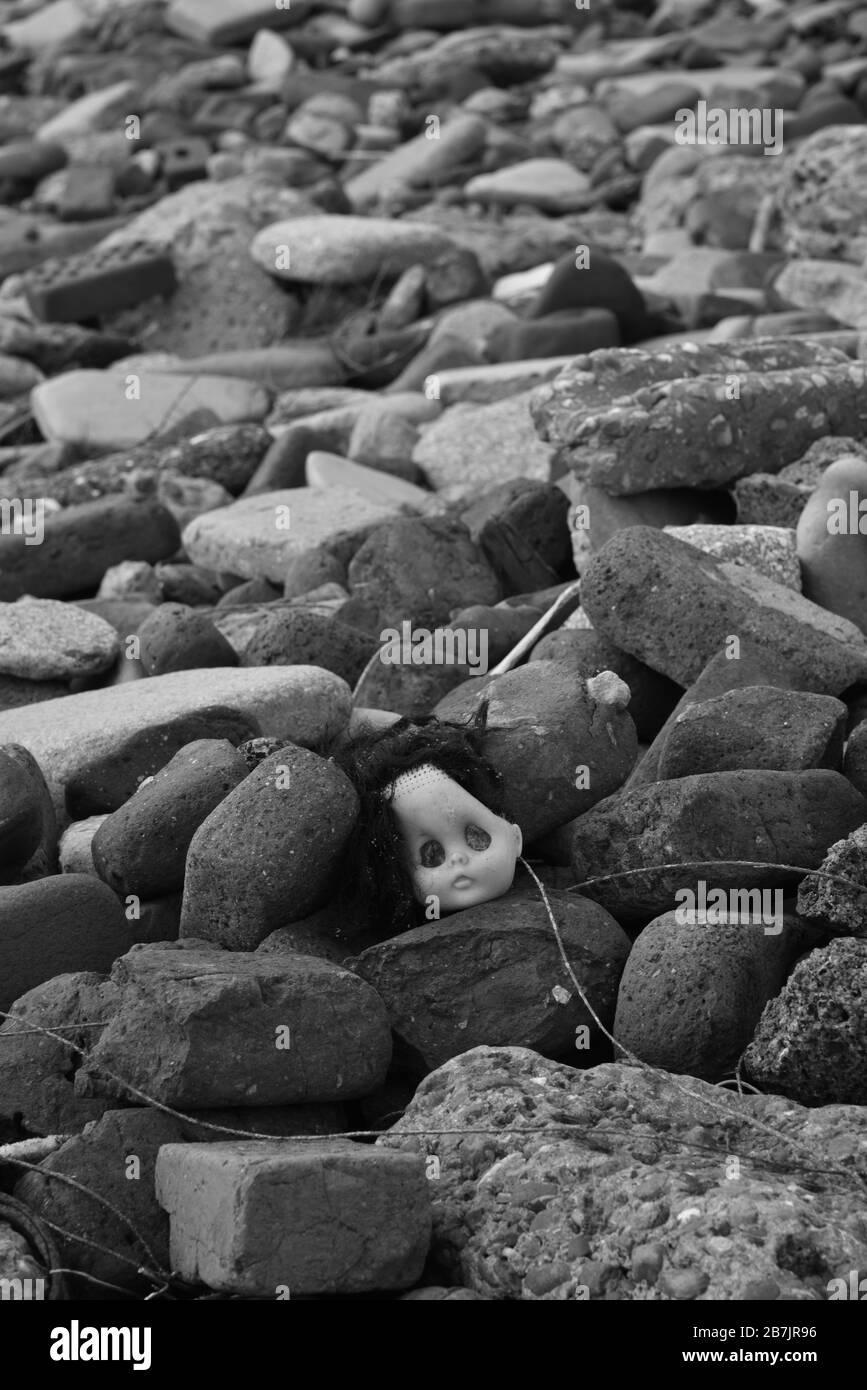 testa di bambole Foto Stock