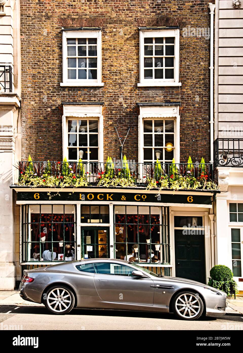 Vetrina di Hatter Lock & Co., St. James Street, Piccadilly, Foto Stock