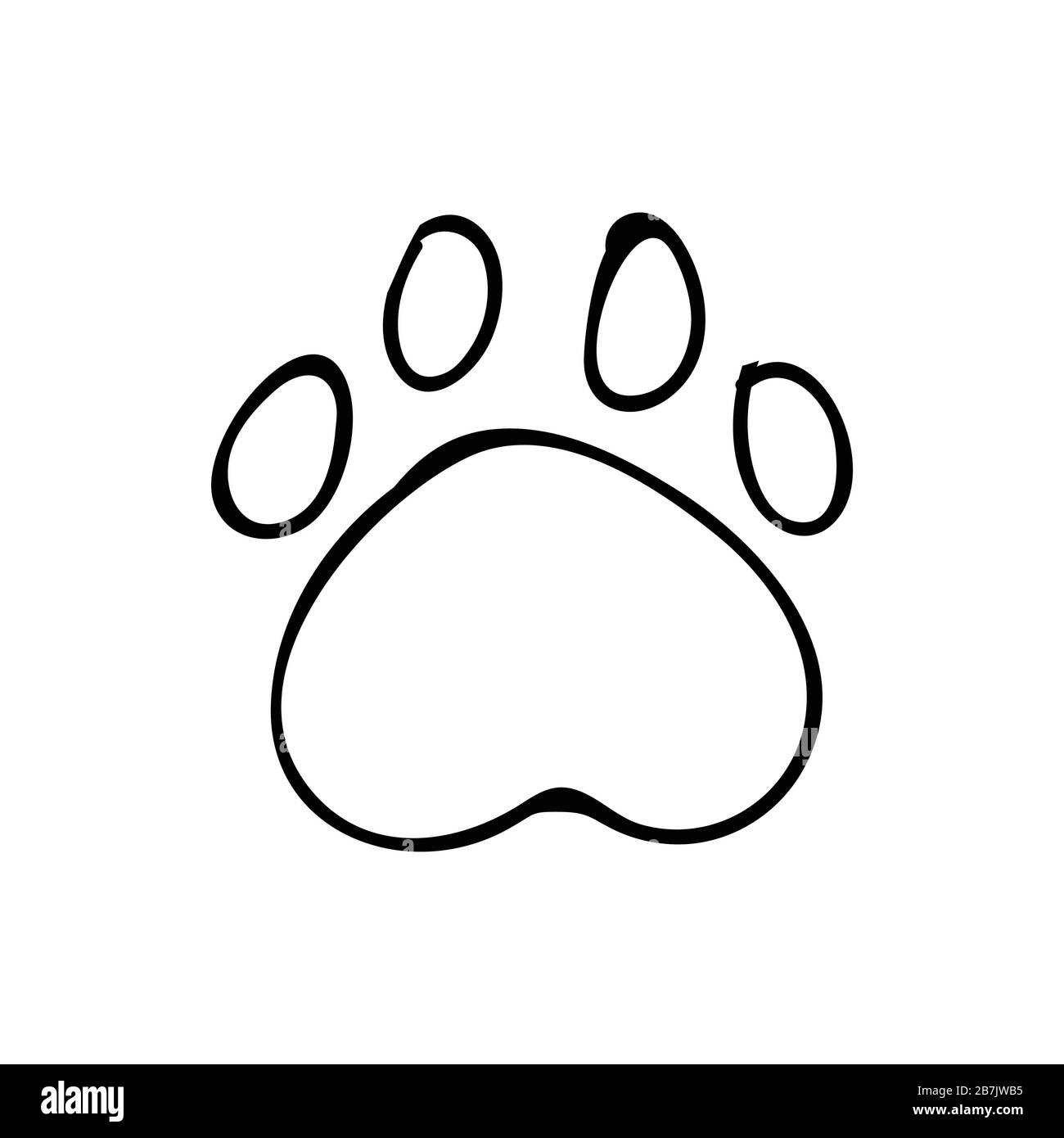 Cute monocromatico cane zampa stampa lineart vettore clipart. Fauna animale  impronta piede per gli amanti del cane. Percorso naturalistico per bambini  con divertimento stilizzato. Contrassegno di illustrazione Immagine e  Vettoriale - Alamy
