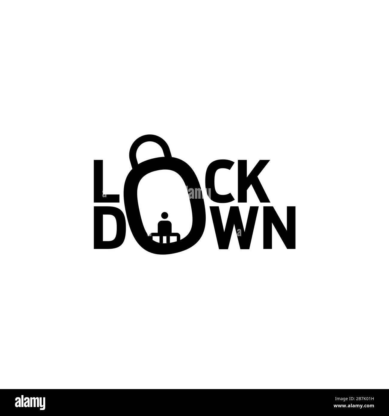 Testo di blocco, infografica. Global pandemic salute avvertimento concetto. Nuovo coronavirus (2019-nCoV), covid-19, vettore, logo, simbolo & sfondo. Blocco Foto Stock