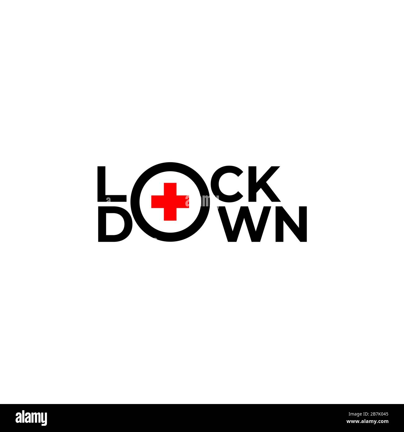 Testo di blocco, infografica. Global pandemic salute avvertimento concetto. Nuovo coronavirus (2019-nCoV), covid-19, vettore, logo, simbolo & sfondo. Blocco Foto Stock