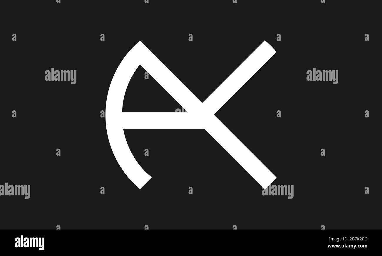 Lettera AK o un logo iniziale K in Vector, lettere professionali monogramma Logo su sfondo. Illustrazione Vettoriale