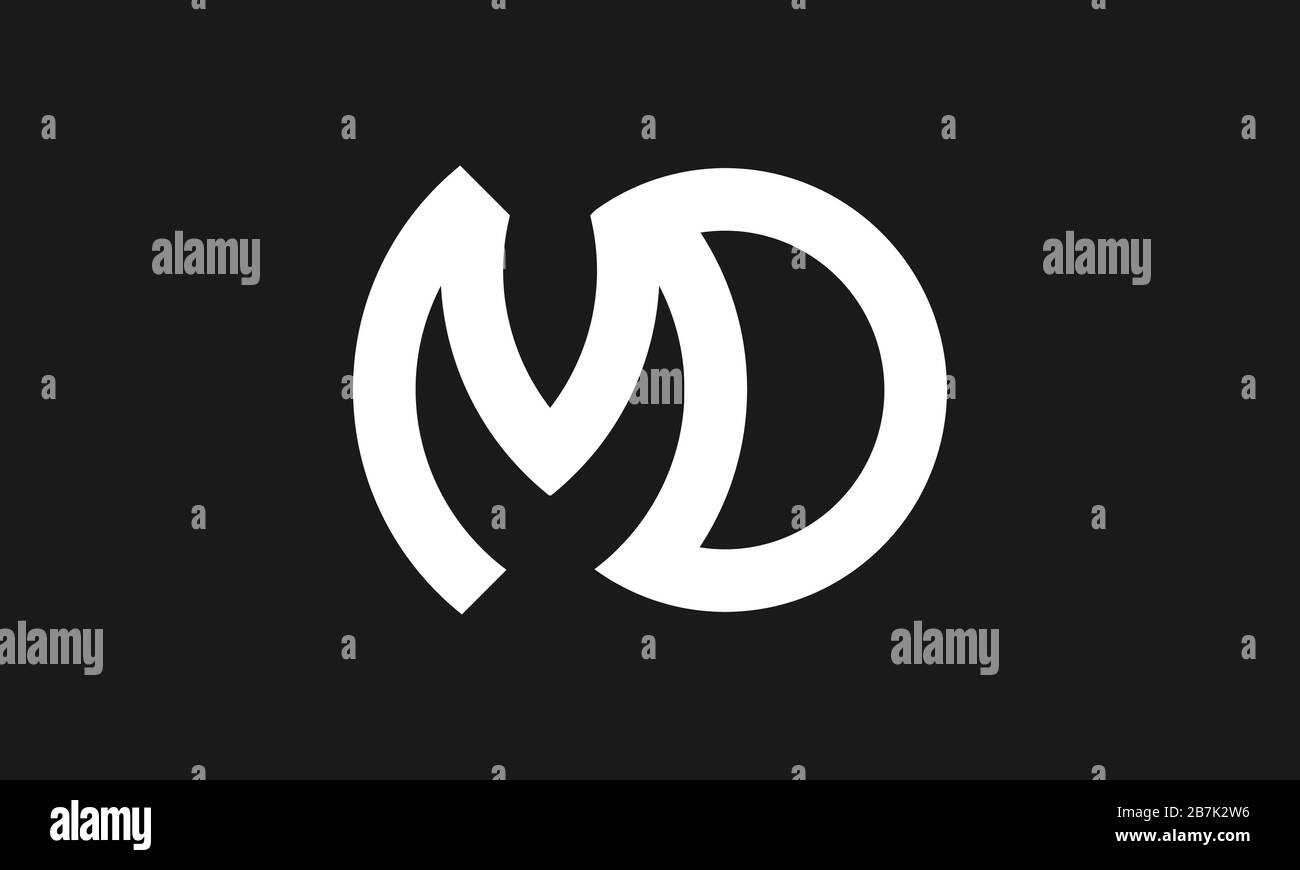 Logo iniziale Letter MD o M D in Vector, logo monogramma Professional Letters sullo sfondo. Illustrazione Vettoriale